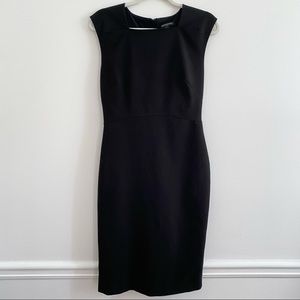 4/$25 Banana Republic Factory Sheath Square Neck Sleeveless Dress in Black sz 6P